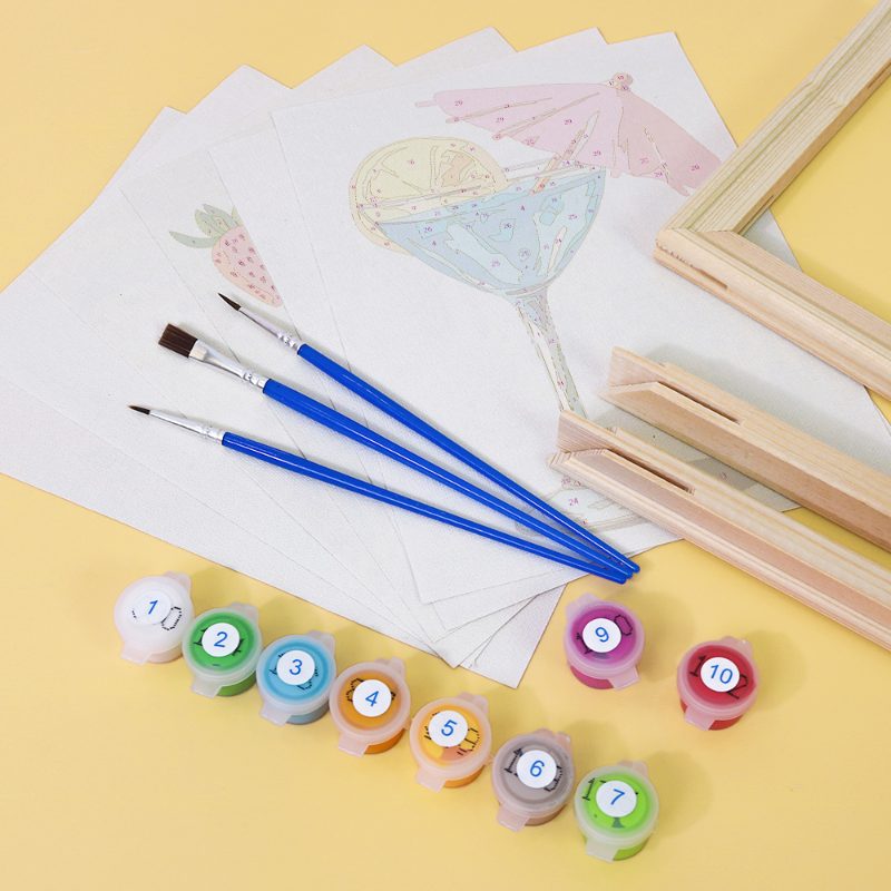 Malen nach Zahlen - 6 Mini-Gem?lde | Sommer Cocktail-Set