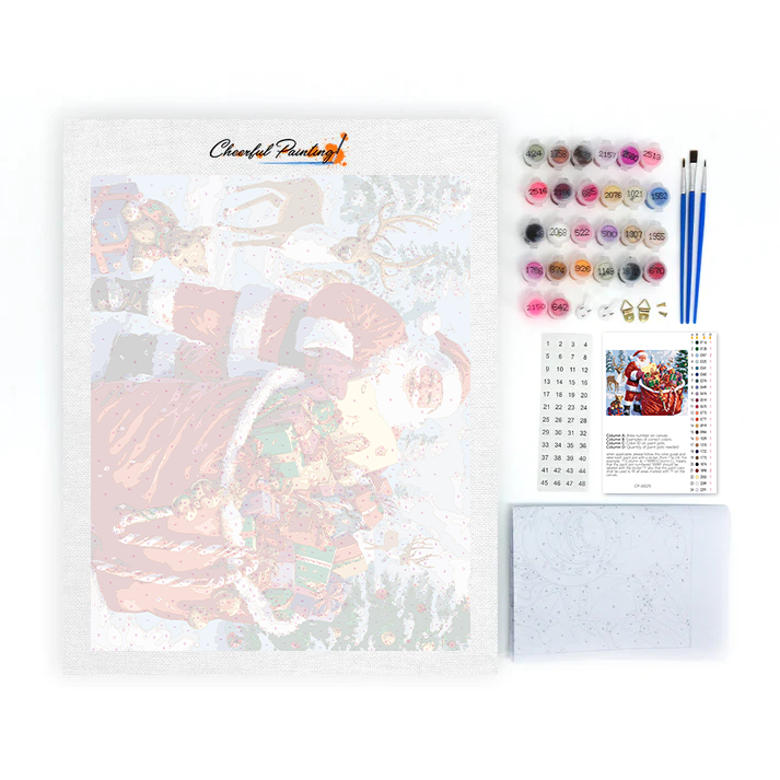 Weihnachtsmanns Geschenktüte - Malen nach Zahlen