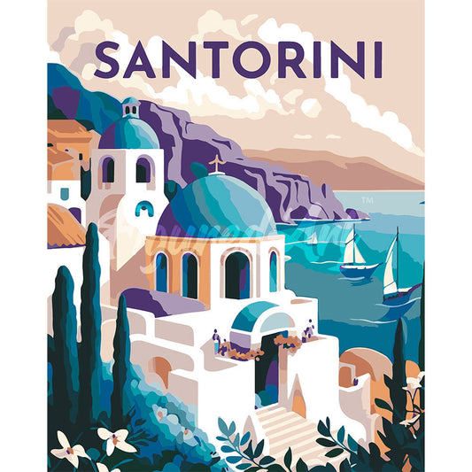 Reiseplakat Santorin