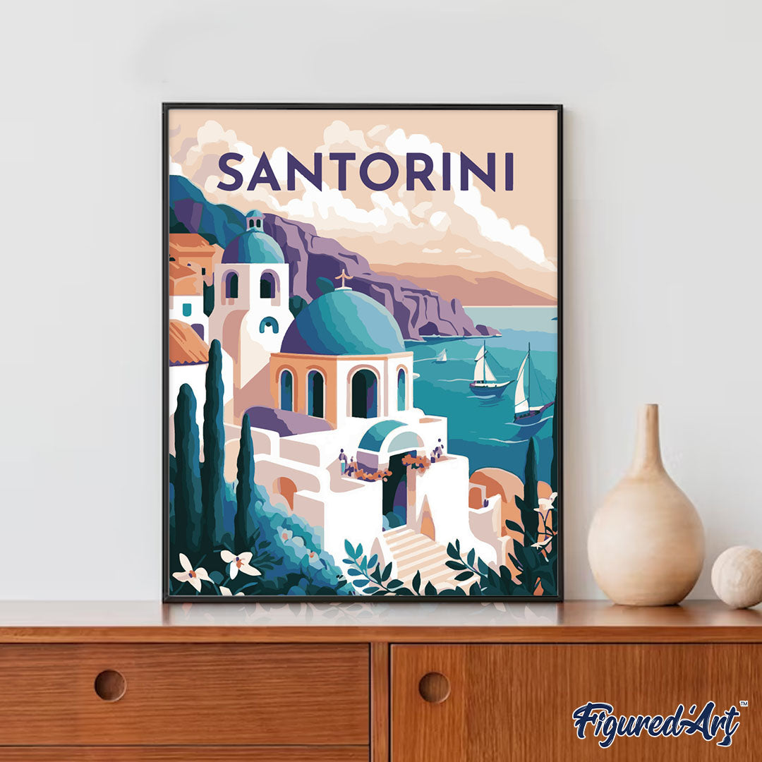 Reiseplakat Santorin