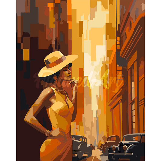 Art Deco Woman in Town