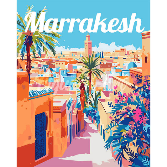 Reiseplakat Marrakesch Marokko