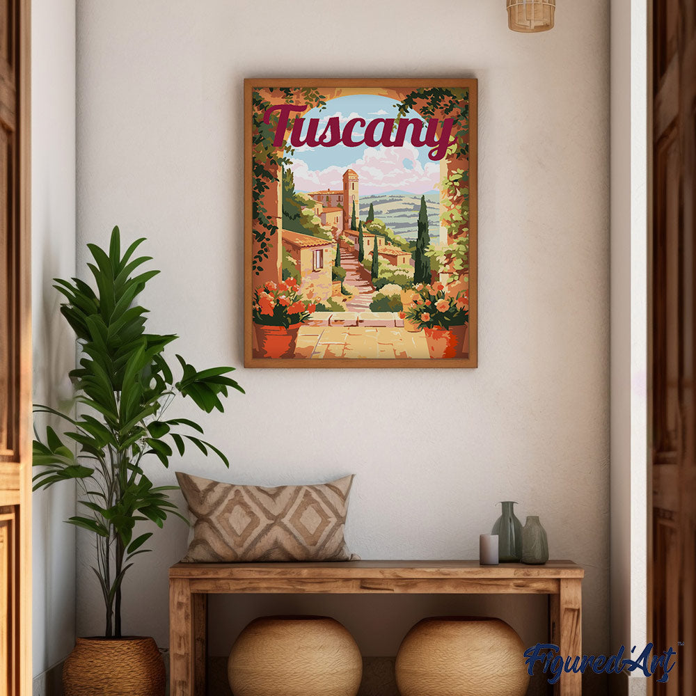 Reiseplakat Toskana in Blüte