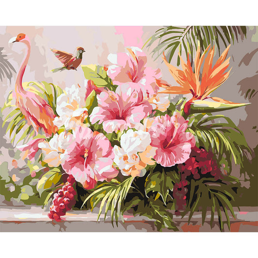 Hibiscus and Flamingo