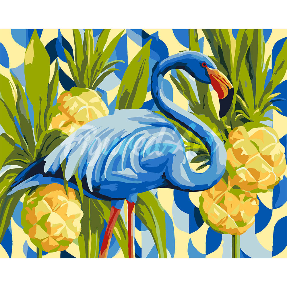 Blauer Flamingo
