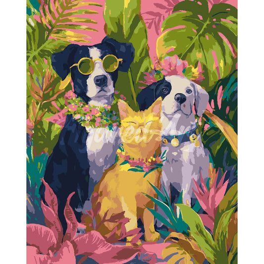 Tropisches Haustiertrio