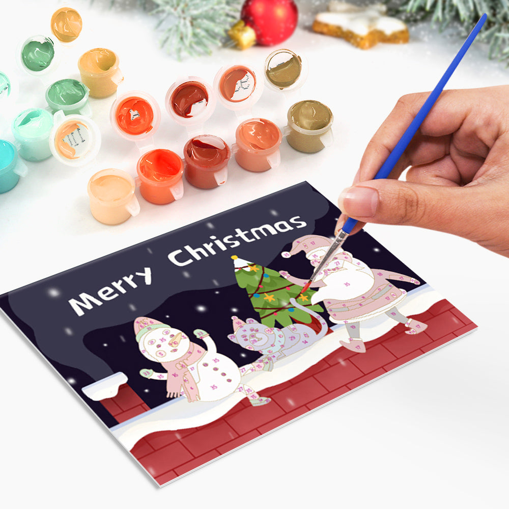Weihnachtskarte V - Malen nach Zahlen