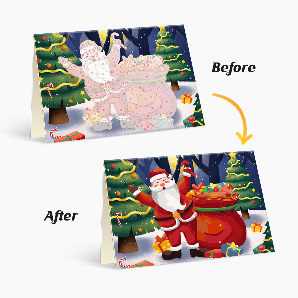 Weihnachtskarte V - Malen nach Zahlen