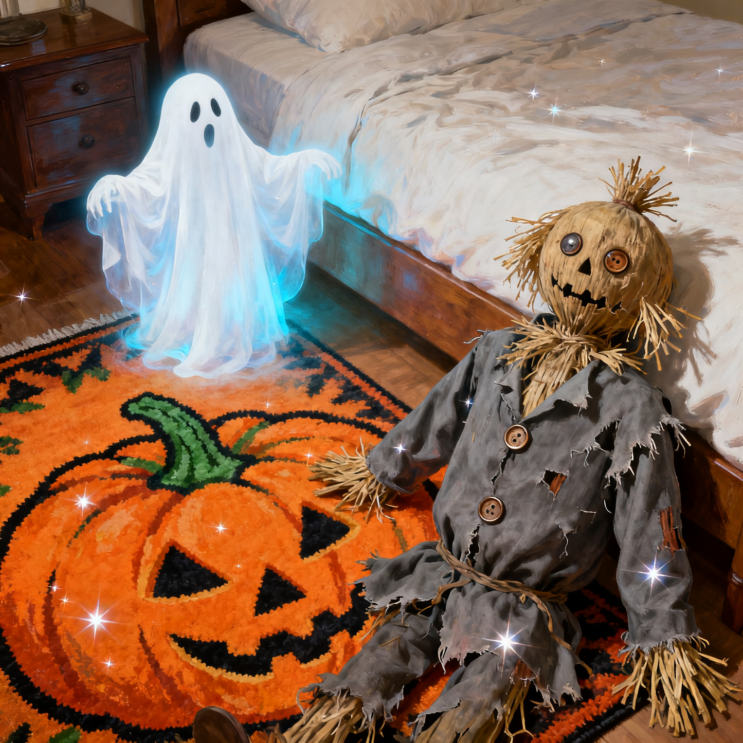 Scarecrow by the bed - Paint by Numbers