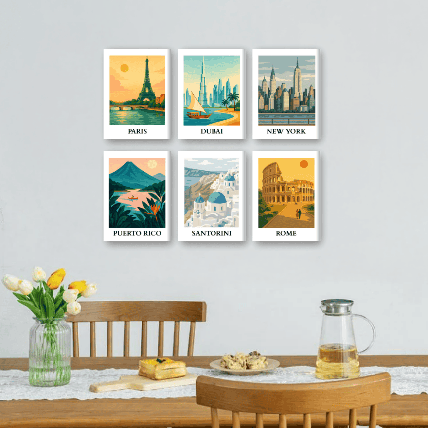 Malen nach Zahlen ¨C 6 Mini-Gem?lde | Weltreise-Set