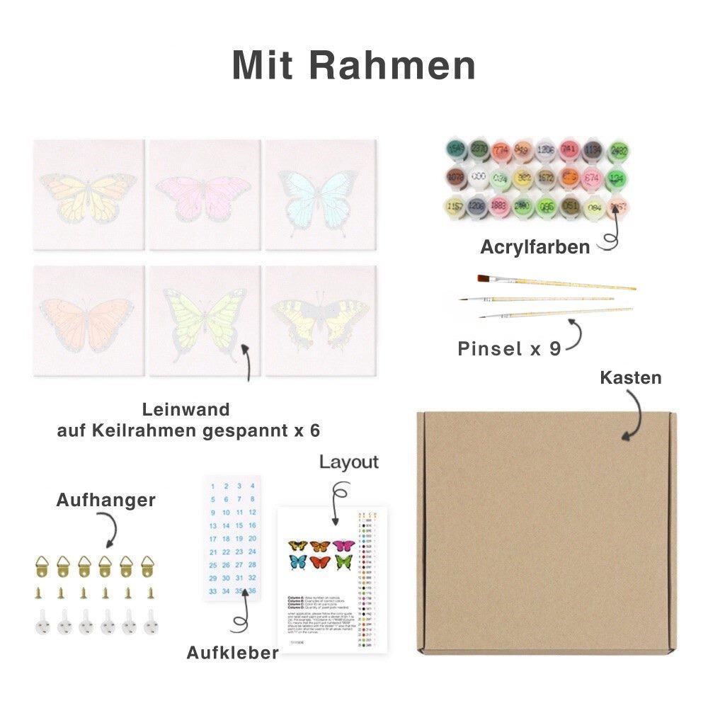 Malen nach Zahlen ¨C 6 Mini-Gem?lde | Italienisches Obst- und Getr?nke-Set