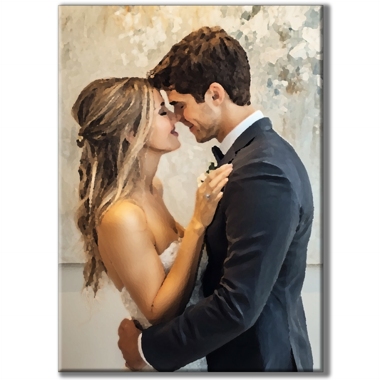 Benutzerdefiniertes Gemälde eines verliebten Paares vom Foto, personalisiertes Geschenk zum Valentinstag, Malen nach Zahlen