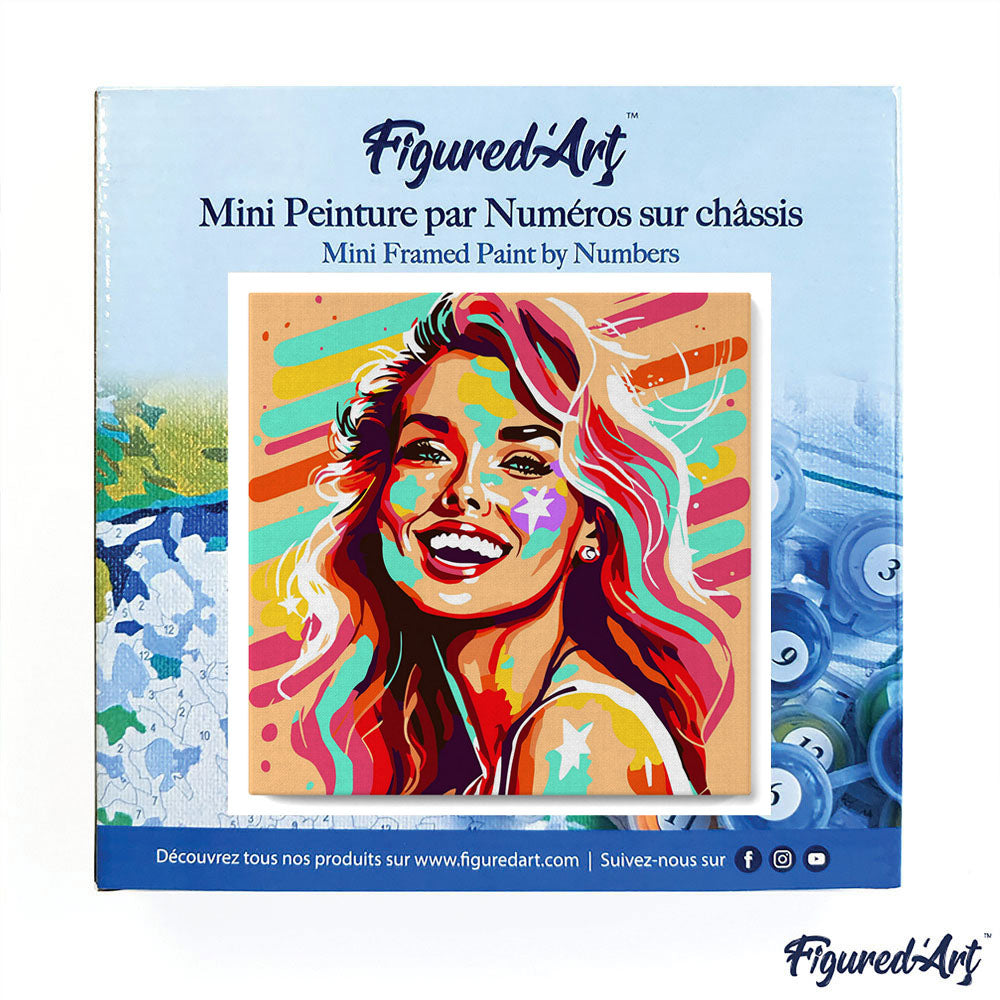 Mini Paint by numbers 8x8 framed - Blonde Bombshell Pop Art