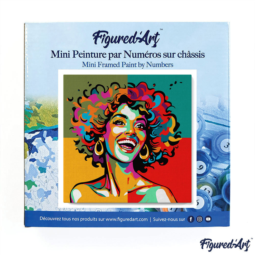 Mini Paint by numbers 8x8 framed - Vibrant Latina Pop Art