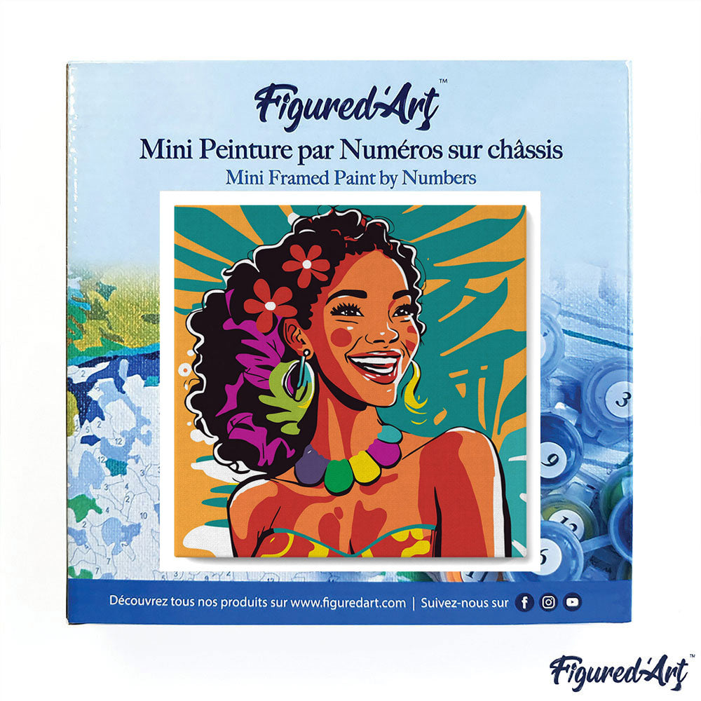 Mini Paint by numbers 8x8 framed - Islander Beauty Pop Art