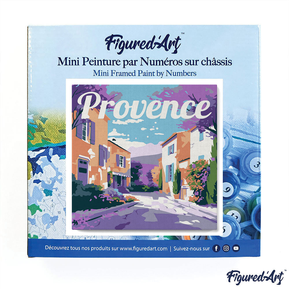 Mini Malen nach Zahlen 8x8 gerahmt - Reiseposter Provence Frühling