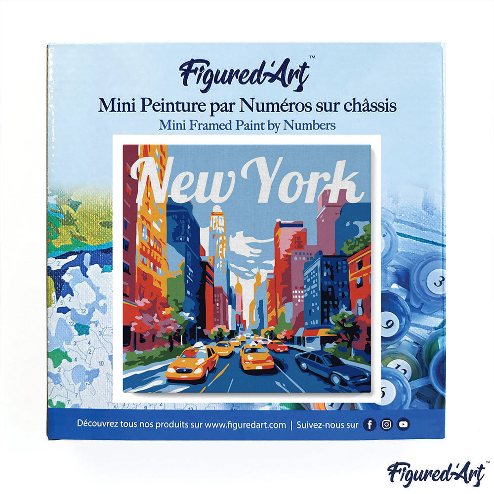Mini-Malen nach Zahlen 8 x 8 gerahmt - Reiseposter New York City