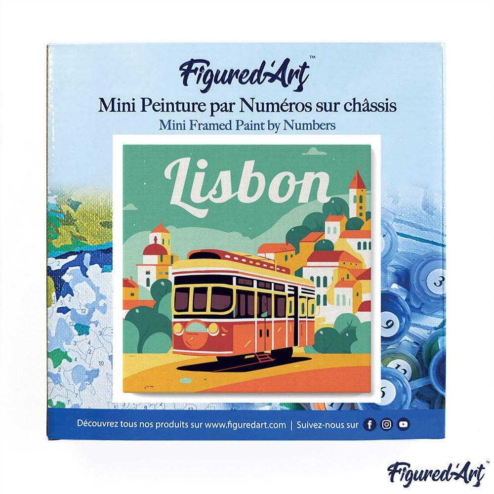 Mini Malen nach Zahlen 8x8 gerahmt - Reiseposter Lissabon