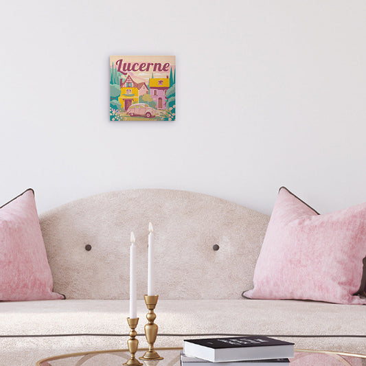 Mini Malen nach Zahlen 8x8 gerahmt - Reiseposter Luzern