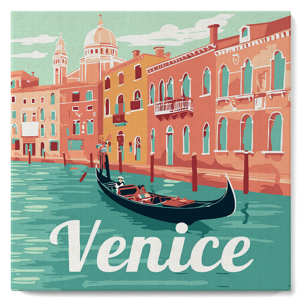 Mini Malen nach Zahlen 8x8 gerahmt - Reiseposter Venedig