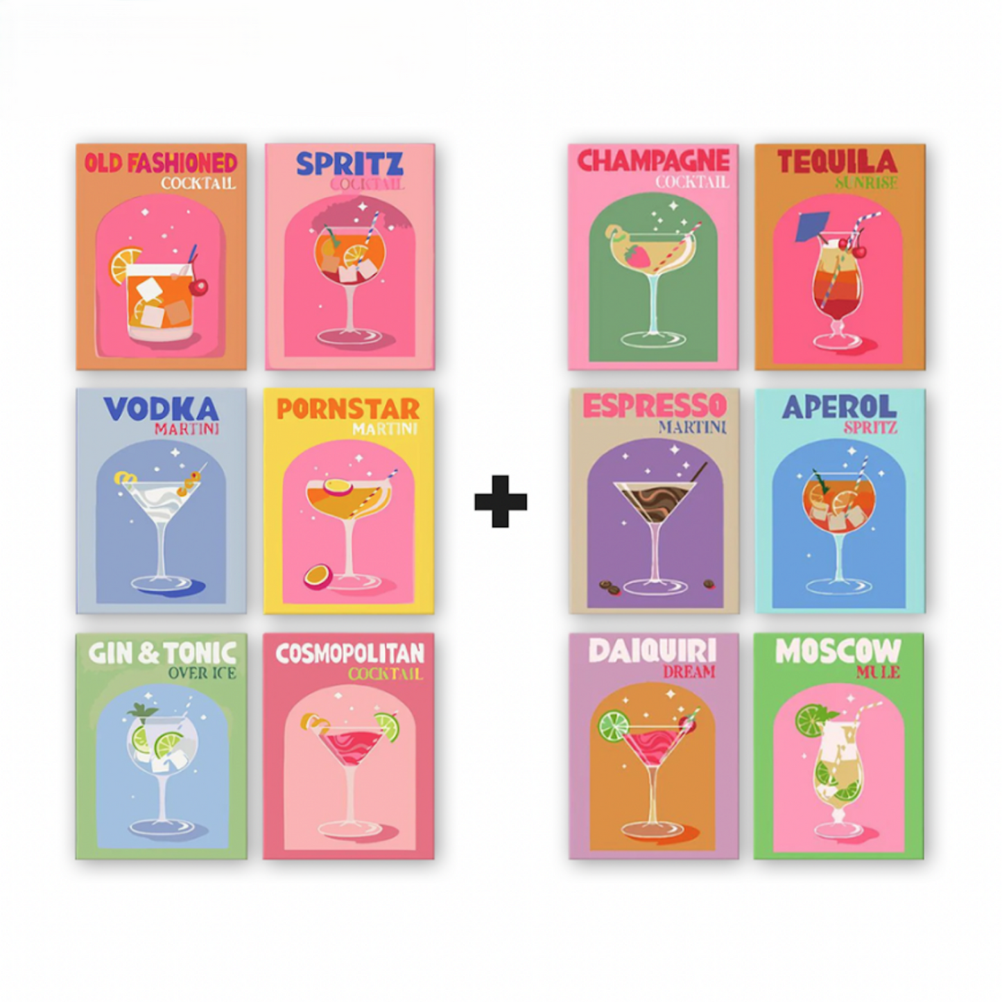 12 Mini Paintings | Farbenfroher Cocktail-Mix