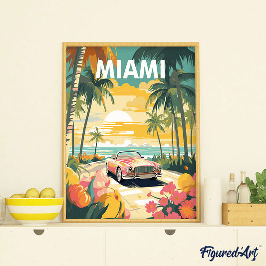 Reiseposter Miami Sonnenuntergang
