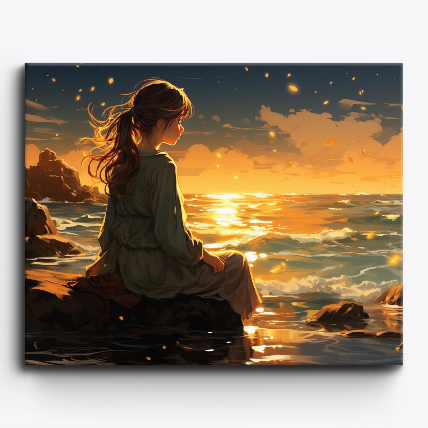 Anime Sonnenuntergang See