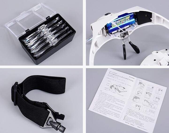Lupen LED-beleuchtete Stirnband-Lupenlampe