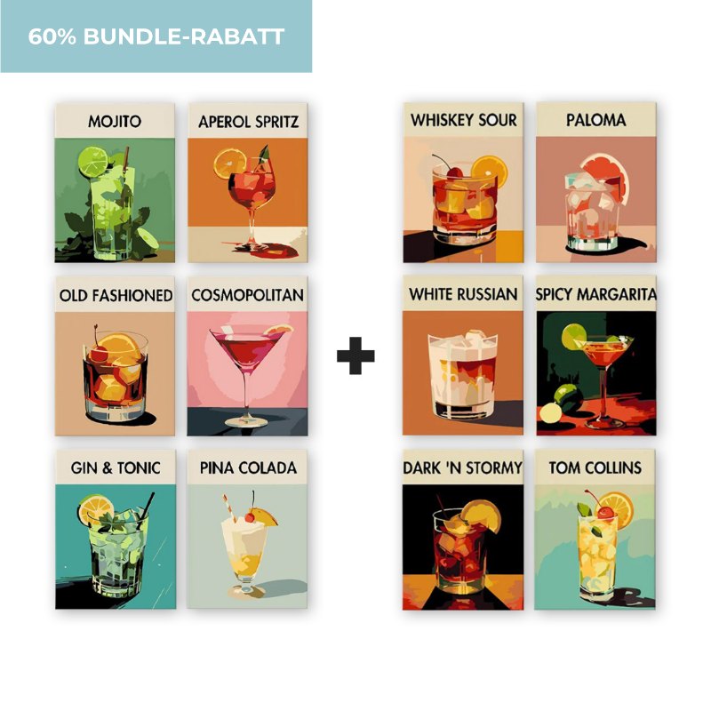 12 Mini Paintings | Deluxe Cocktail-Mix