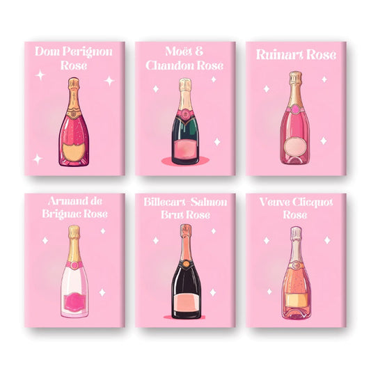 Malen nach Zahlen ¨C 6 Mini-Gem?lde | Champagner Ros¨¦-Set