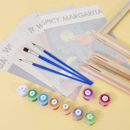 Malen nach Zahlen - 6 Mini-Gem?lde | Exotisches Cocktail-Set