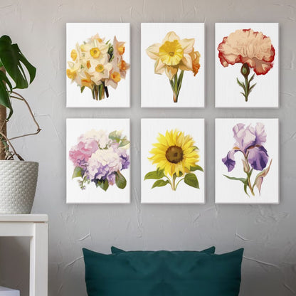 Malen nach Zahlen - 6 Mini-Gem?lde | Blumen-set 2.0