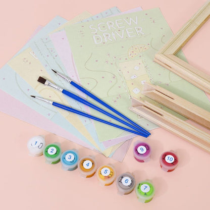 Malen nach Zahlen ¨C 6 Mini-Gem?lde | Paint & Pour Cocktail-Set