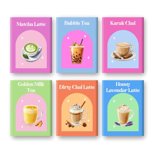 Malen nach Zahlen ¨C 6 Mini-Gem?lde | Bunter Tee-Set