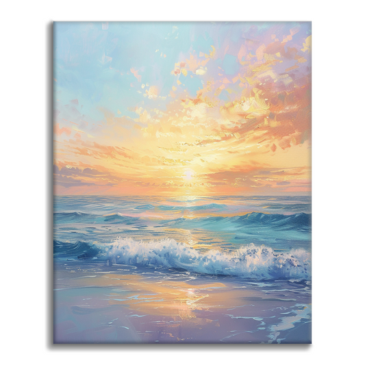 Sonnenaufgang über dem Meer - Malen nach Zahlen