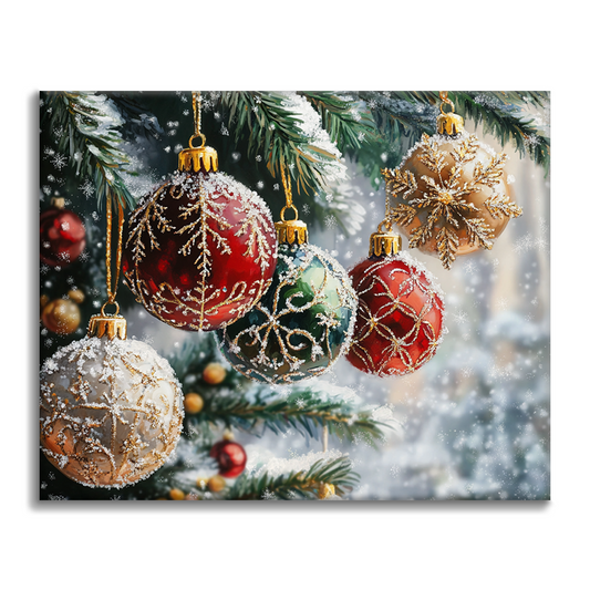 Weihnachtskugeln - Malen nach Zahlen