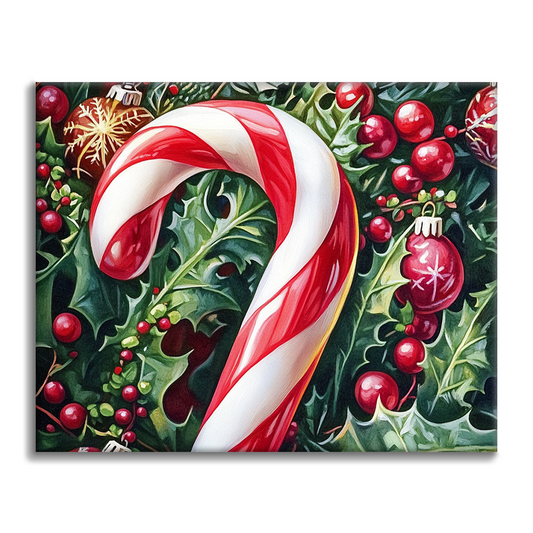 Weihnachtssüßigkeiten - Malen nach Zahlen