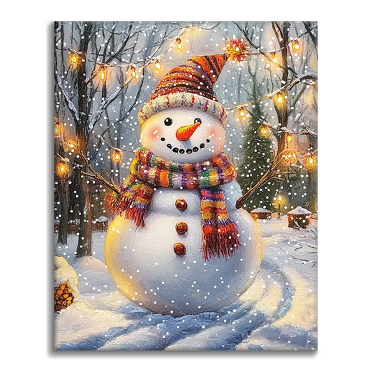 Festlicher Schneemann - Malen nach Zahlen