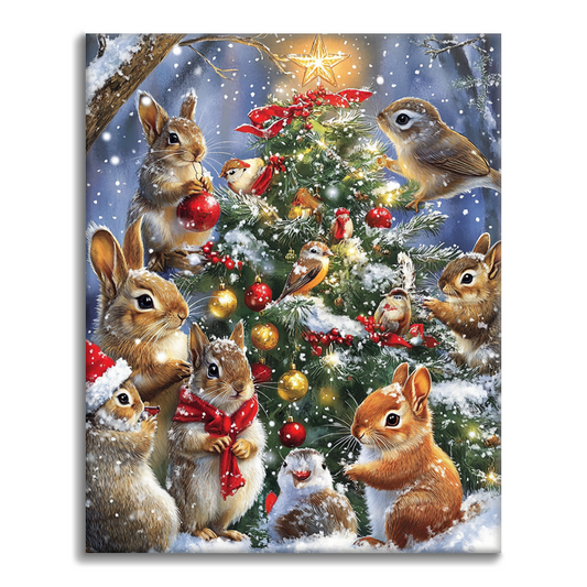 Weihnachten und Tiere - Malen nach Zahlen
