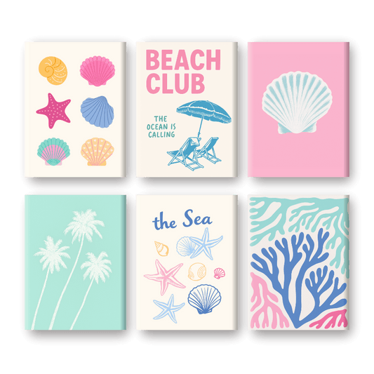 Malen nach Zahlen ¨C 6 Mini-Gem?lde | Beach Club-Set