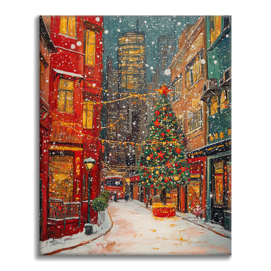 Weihnachtsstadt - Malen nach Zahlen