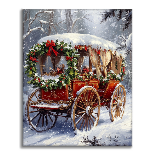 Weihnachtskutsche - Malen nach Zahlen