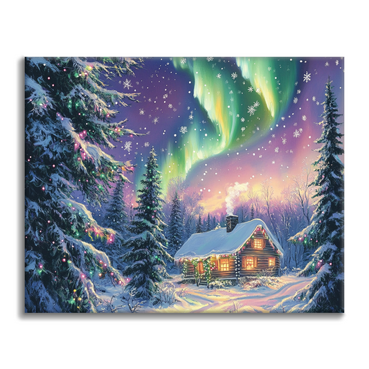Weihnachten und Aurora - Malen nach Zahlen