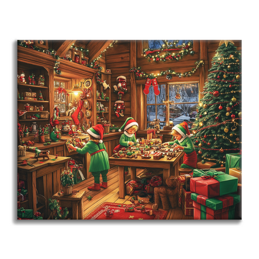 Weihnachtself - Malen nach Zahlen
