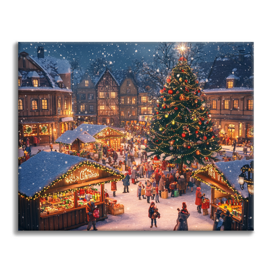 Weihnachtsstadt - Malen nach Zahlen