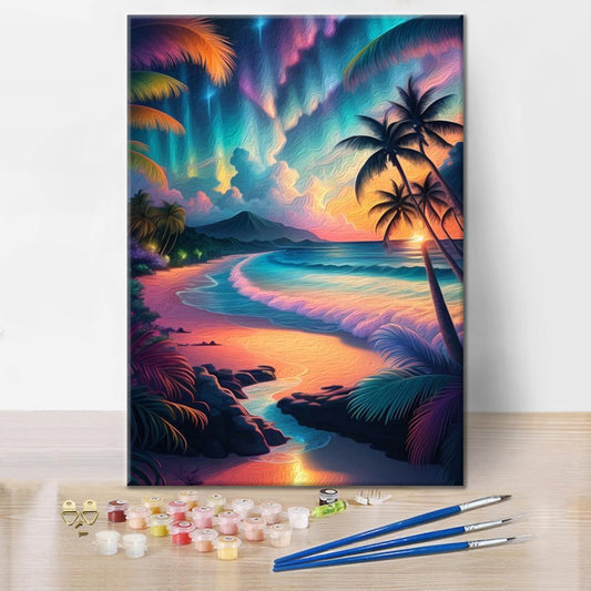 Synthwave Beach - Malen nach Zahlen