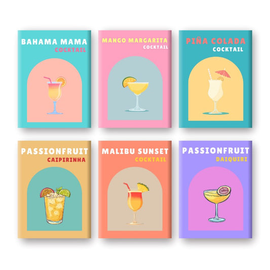 Malen nach Zahlen ¨C 6 Mini-Gem?lde | Tropisches Cocktail-Set