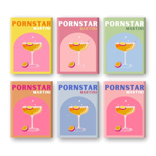 Malen nach Zahlen ¨C 6 Mini-Gem?lde | Passion Fruit Martini Cocktail-Set