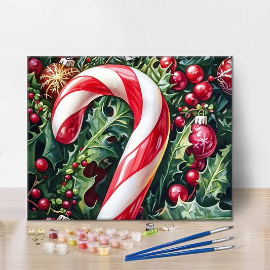 Weihnachtssüßigkeiten - Malen nach Zahlen