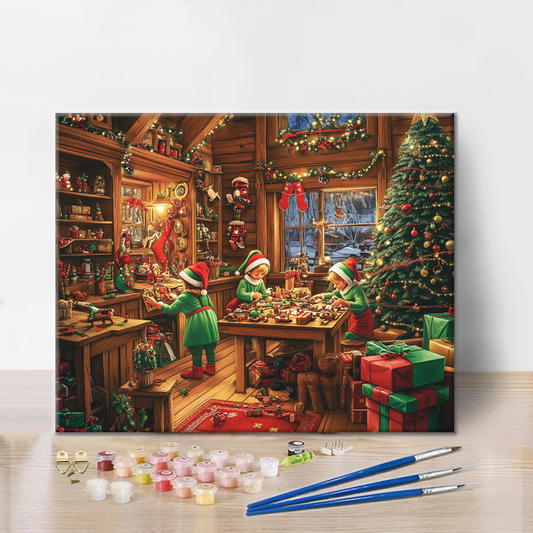 Weihnachtself - Malen nach Zahlen